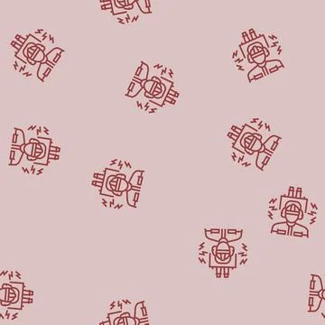 Worker using ear protection noisy factory line seamless pattern Stock Illustration