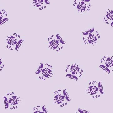 Worker using ear protection noisy factory glyph seamless pattern Illustrazione stock