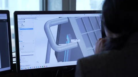 Worker using engineering software to design Stock Footage 202120583