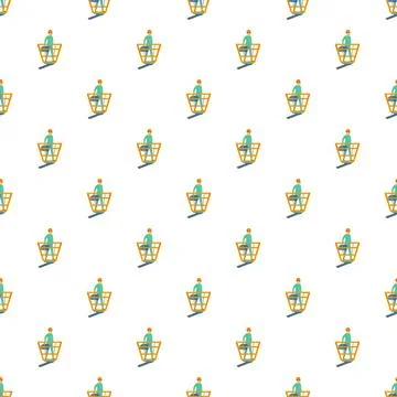 Worker using a jackhammer on construction platform seamless pattern Illustrazione stock