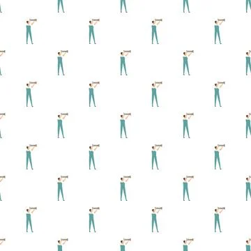 Worker using a level tool seamless pattern background 库存插图