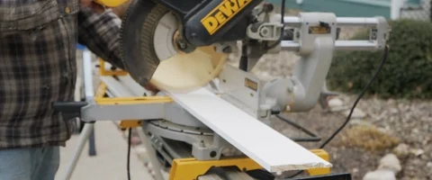 Worker Using a Table Saw (6K) Stock Footage 120409052