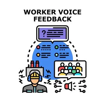 Worker voice and feedback concept in industry Stock Illustration