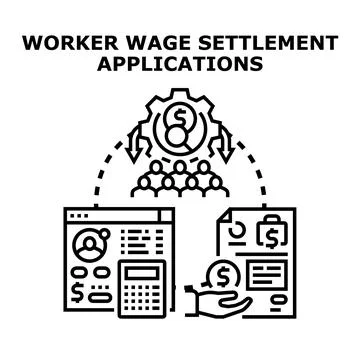 Worker wage settlement applications concept vector illustration 스톡 일러스트