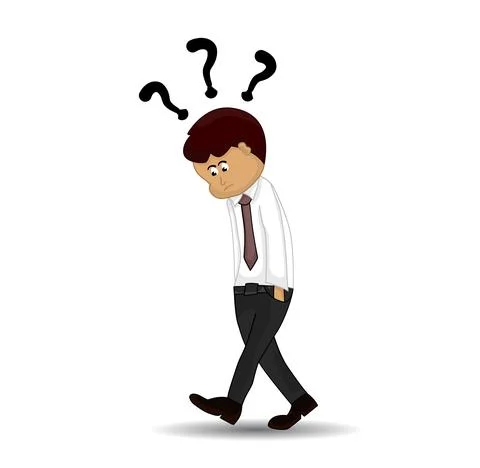 A worker walks sadly Stock Illustration
