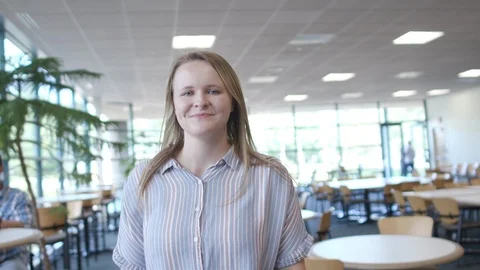 Worker Walks Through Modern Office Cafe Video stock 122935366