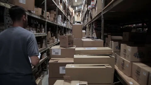 Worker in a warehouse Stock Footage 72660208