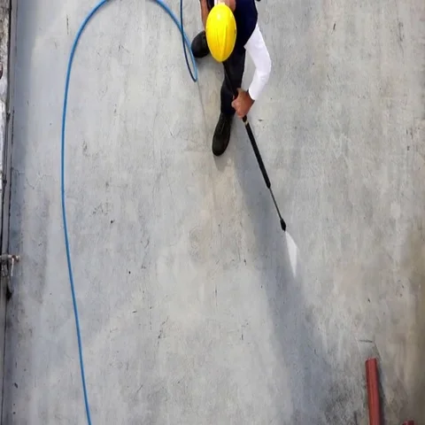 Worker washing the industrial premises Stock Footage 69737002