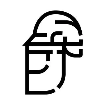 Worker wearing hard hat and face shield icon Stock Illustration