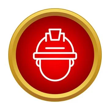 Worker wearing hard hat safety equipment icon Illustrazione stock
