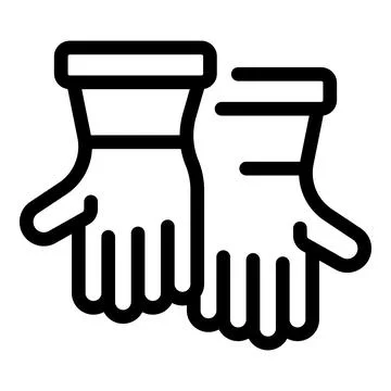 Worker wearing protective gloves for manual work, safety first concept icon Stock Illustration