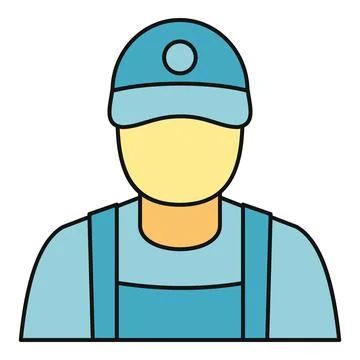 Worker wearing uniform and cap avatar icon Stock Illustration