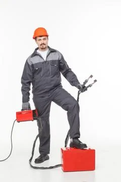 Worker welder  welding machine Stock Photos