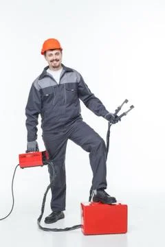 Worker welder  welding machine Stock Photos