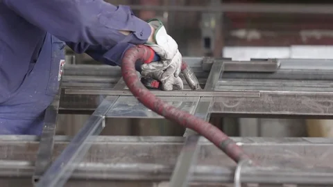 Worker welding iron Stock Footage 72617337