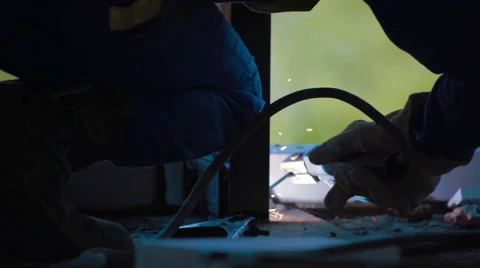 Worker Welding in new Construction site 스톡 동영상 58079831
