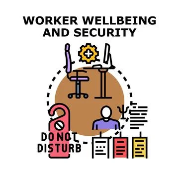 Worker wellbeing and security prioritizing mental health Stock Illustration