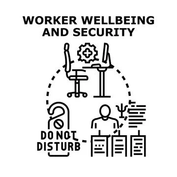 Worker wellbeing and security prioritizing mental health Stock Illustration