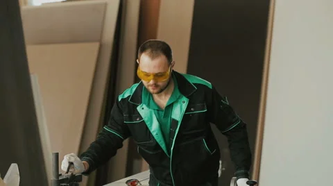 Worker at a wood workshop Stock-Footage 62779815