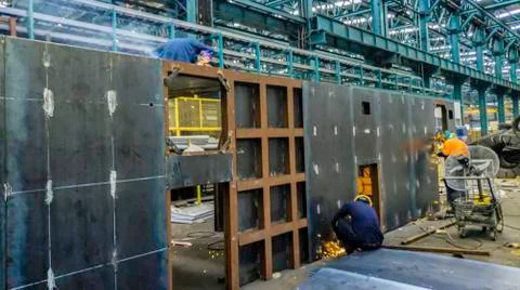 Worker work in construction site, Grinding and welding work, Maintainence tea Stock Photos
