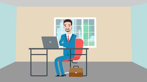 Worker working with computer in the modern startup office Stock Footage 240632249