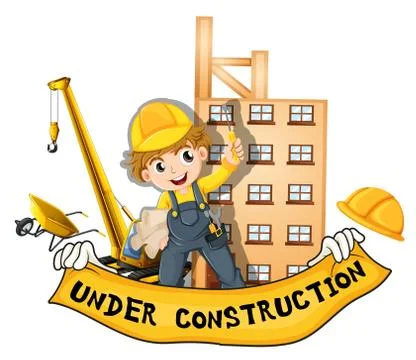 Worker working at the construction site Stock Illustration