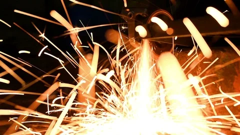 Worker Working With Grinding Tool In The Factory Video stock 103641885