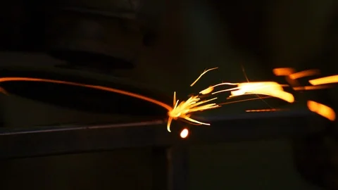 Worker Working With Grinding Tool In The Factory Stock Footage 112768712