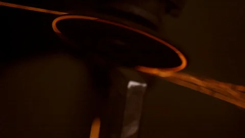 Worker Working With Grinding Tool In The Factory Stock Footage 121187546