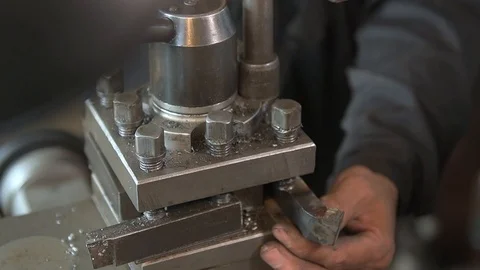 A worker working on a lathe Stock-Footage 95102771