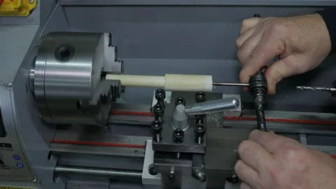 Worker Working On Lathe Stock Footage 223378798