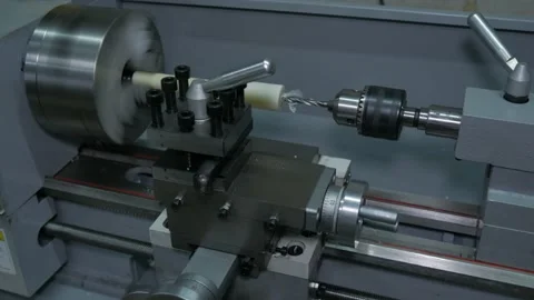Worker Working On Lathe Stock Footage 223378815