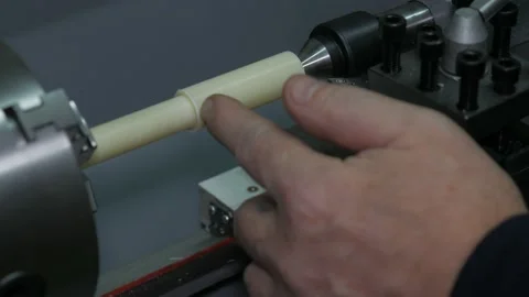 Worker Working On Lathe Stock Footage 223378872