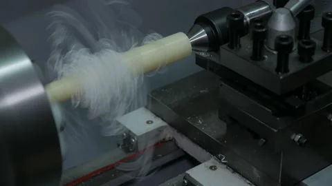 Worker Working On Lathe Stock Footage 223378885