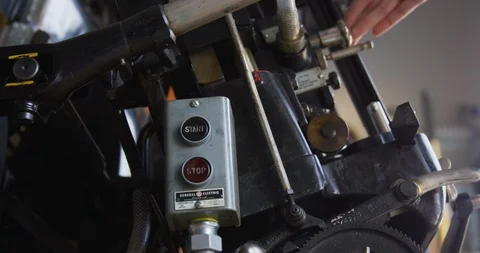 Worker Working On Offset Printing Machine In Print Factory Stock Footage 101193455