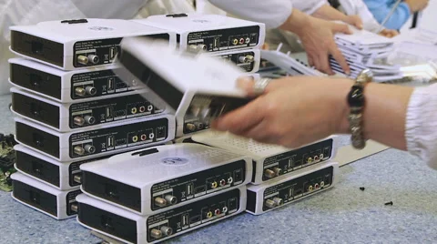 Worker working with PCB boards Stock Footage 50304859