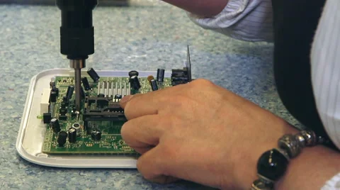 Worker working with PCB boards Stock Footage 50304914