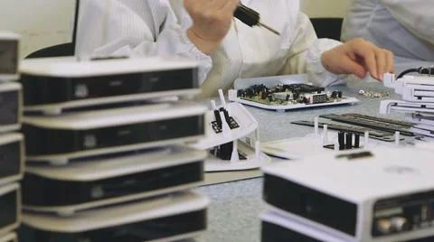 Worker working with PCB boards Stock Footage 50304972