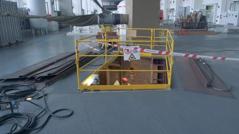 Worker works indoors Stock-Footage 128233182