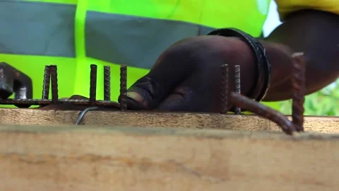 Worker works the iron Stock Footage 151361000