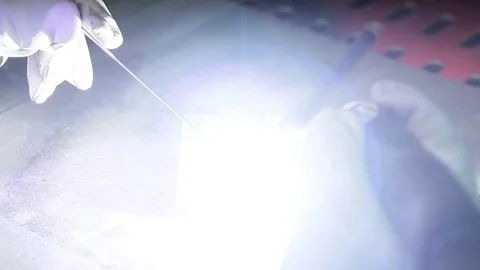 The worker works on laser welding. Static medium plan Stock Footage 84785803