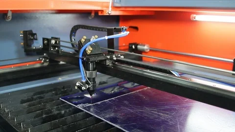 The worker works on laser welding.The worker works on laser welding. Static medi Stock Footage 84785761