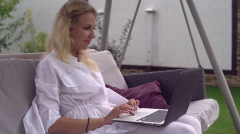 Worker works remote at home Stock Footage