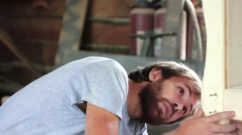 Worker works in the workshop Stock Footage 66445926