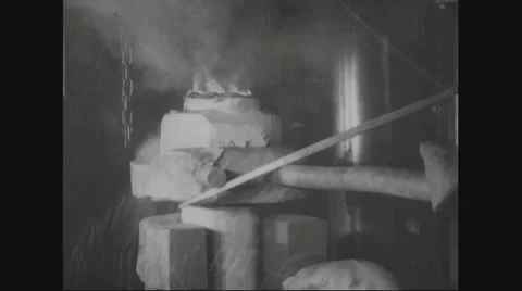 Workers adjusting the metal for drop forge Stock Footage 43313237