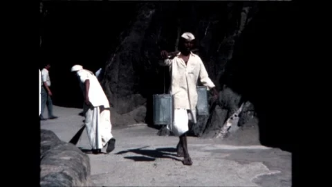 Workers at Ajanta Caves Stock Footage 277976406