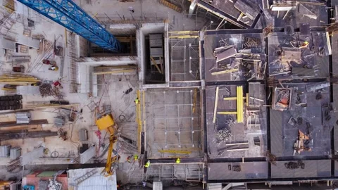 Workers and crane on construction site Stock Footage 168555510