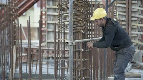 Workers and formwork Stock Footage 152420608