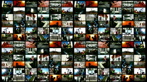 Workers and industrial production- split screen Vidéo 48886519