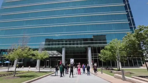 Workers and unions protest in front of the Starbucks offices, BROOKHAVEN, US - 0 Stock-Footage 240043453